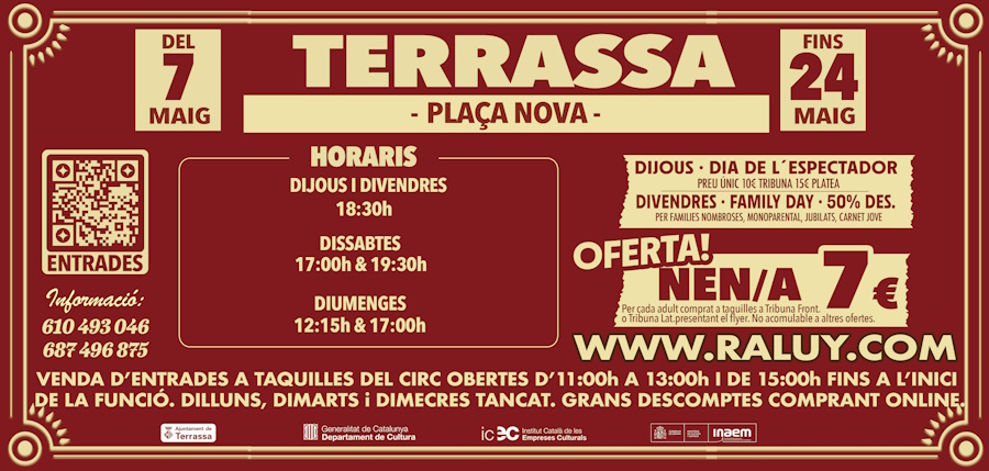 Flyer Circo Raluy en Terrassa. Espectáculo Terra
