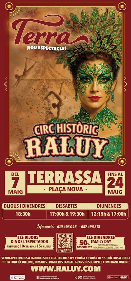 Cartel Circo Raluy en Terrassa. Espectáculo Terra