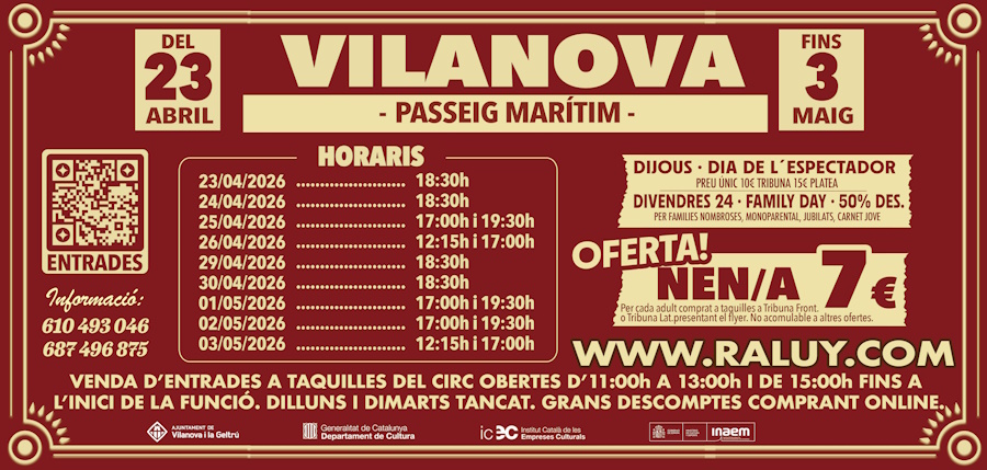 Flyer Circo Raluy en Vilanova. Espectáculo Terra