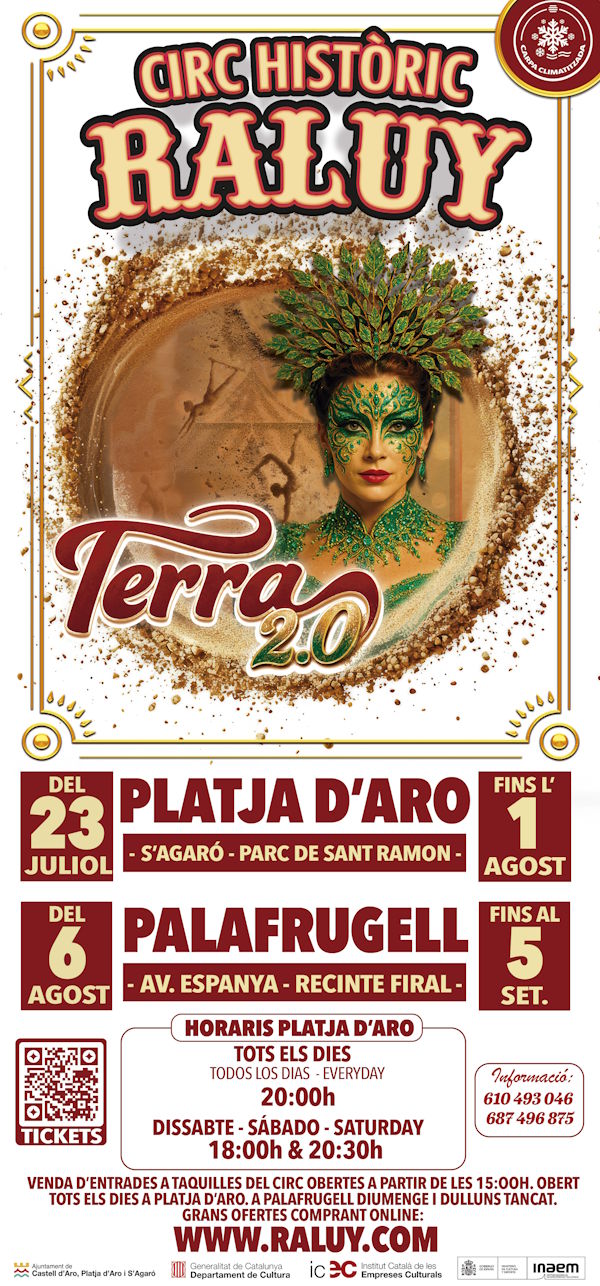 Cartel del Circo Raluy Histórico en Platja d'Aro – Terra 2.0 – Julio 2026