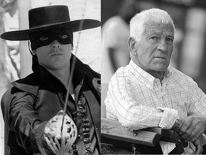 Ildebrando Rossetti, un especialista de cine empezó en el mundo del circo. Foto de Alain Delon y el doble especialista.