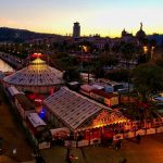 Disfruta de la Navidad en el Circo Raluy. Vista aérea de la carpa y caravanas del circo