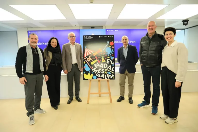 Navidad en el Port Vell de Barcelona 2025. Rosa Raluy y William Giribaldi en el evento de presentación.