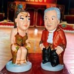 Carlos y Rosa Raluy como figuras del pesebre.