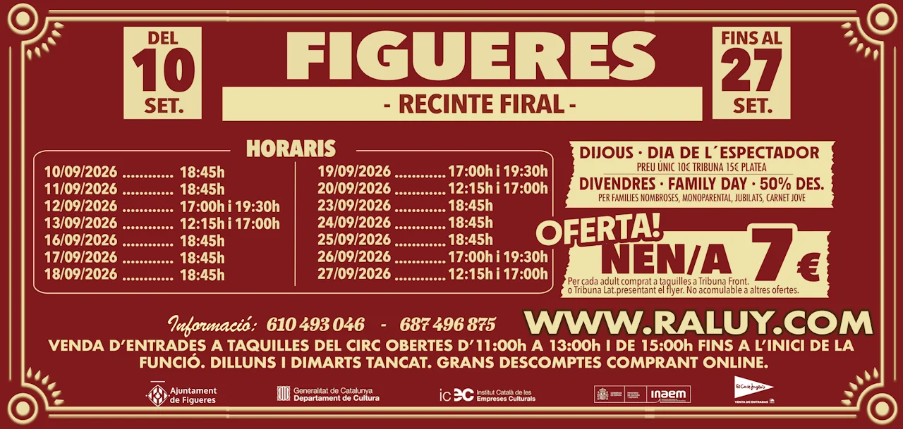 Flyer del Circo Raluy Histórico en Figueres
